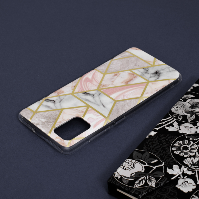 Husa Samsung Galaxy A51, Techsuit Marble Series, Pink Hex [5]