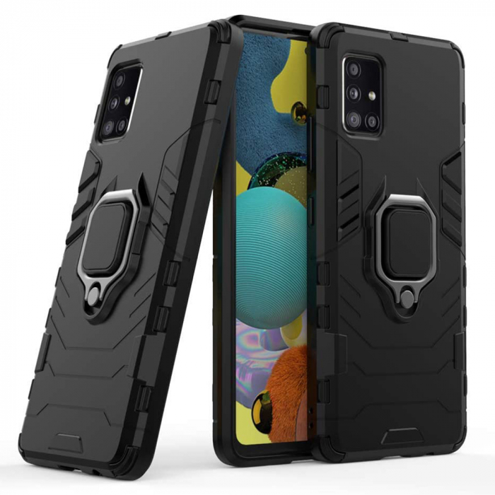 Husa Samsung Galaxy A51, Techsuit Shield Ring, Negru [10]
