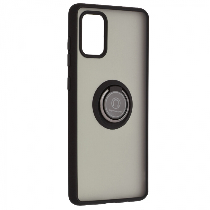 Husa Samsung Galaxy A71 cu inel suport stand magnetic, Negru [5]