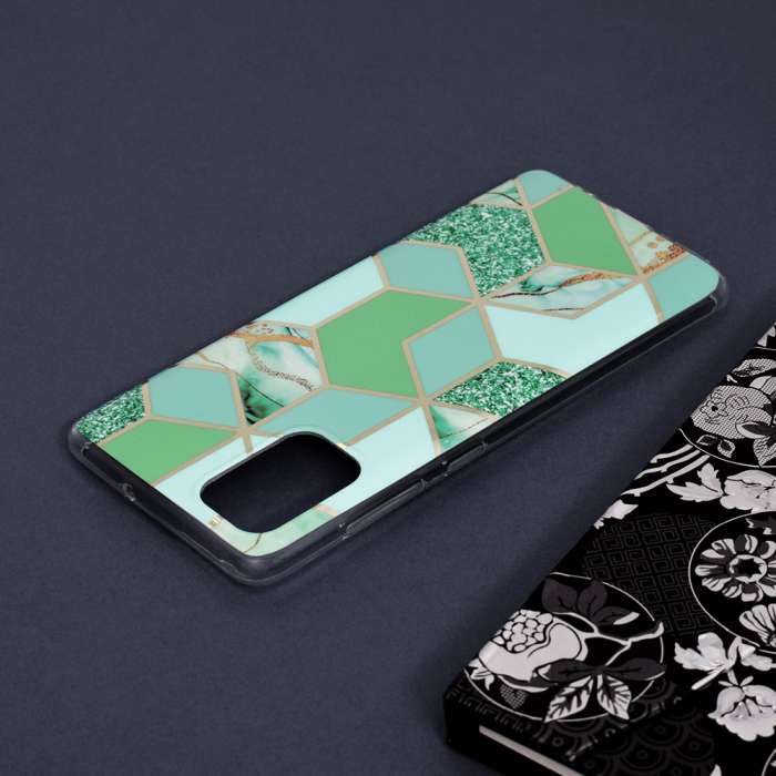 Husa Samsung Galaxy A71, Techsuit Marble Series, Green Hex [5]