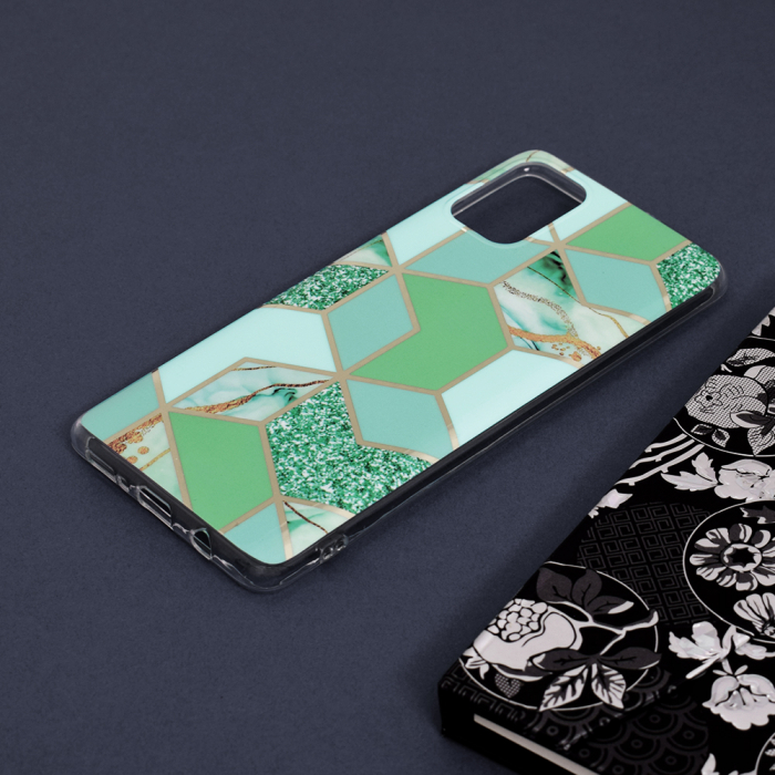 Husa Samsung Galaxy A71, Techsuit Marble Series, Green Hex [4]