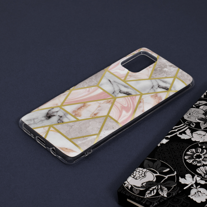 Husa Samsung Galaxy A71, Techsuit Marble Series, Pink Hex [4]