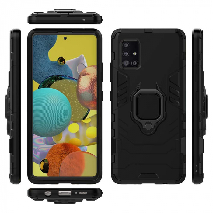 Husa Samsung Galaxy A71, Techsuit Shield Ring, Negru [14]