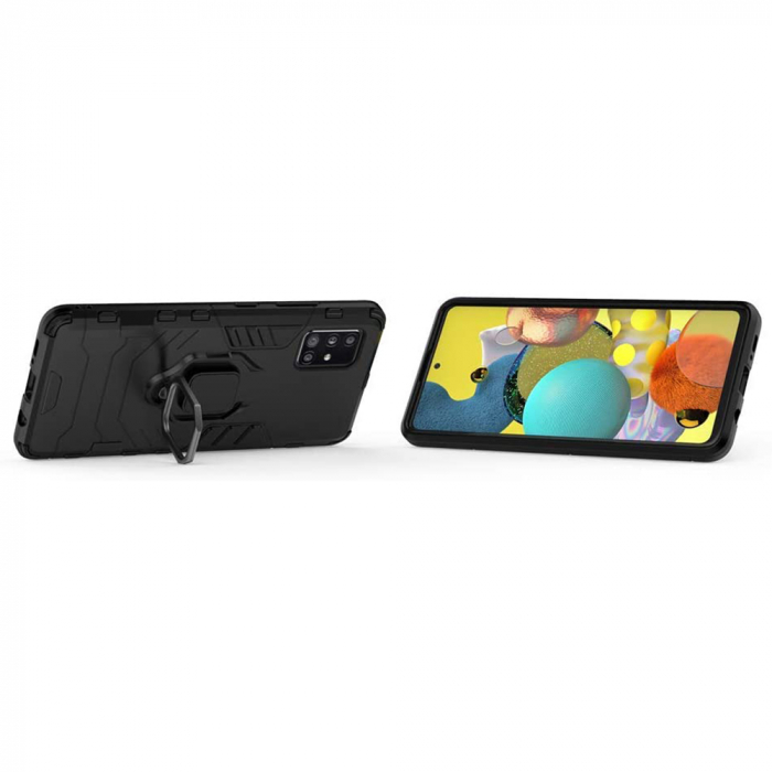 Husa Samsung Galaxy A71, Techsuit Shield Ring, Negru [10]