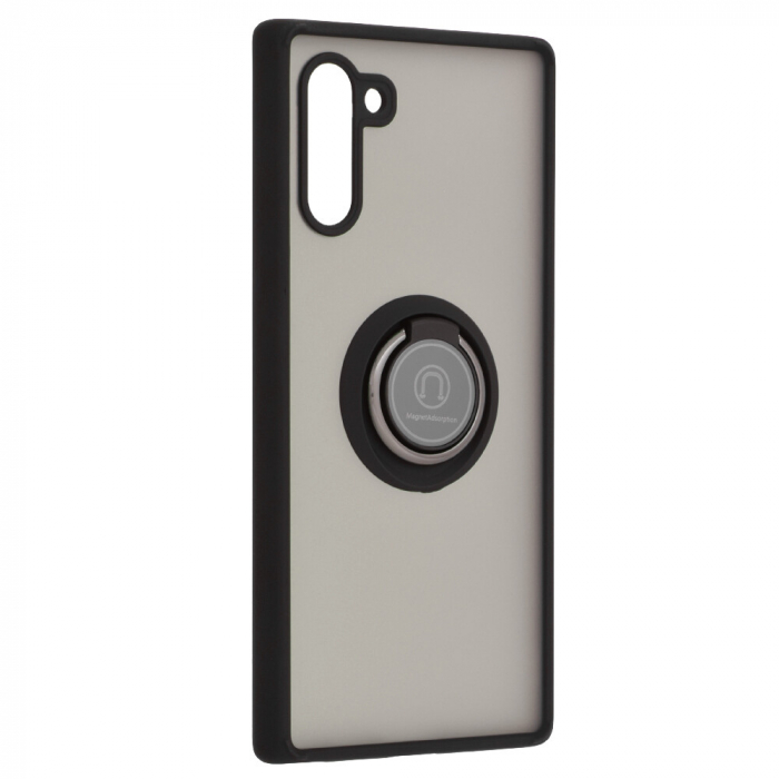 Husa Samsung Galaxy Note 10 cu inel suport stand magnetic, Negru [3]