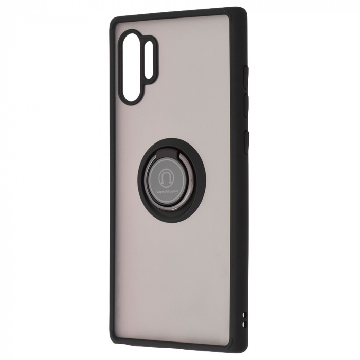 Husa Samsung Galaxy Note 10 Plus cu inel suport stand magnetic, Negru [5]