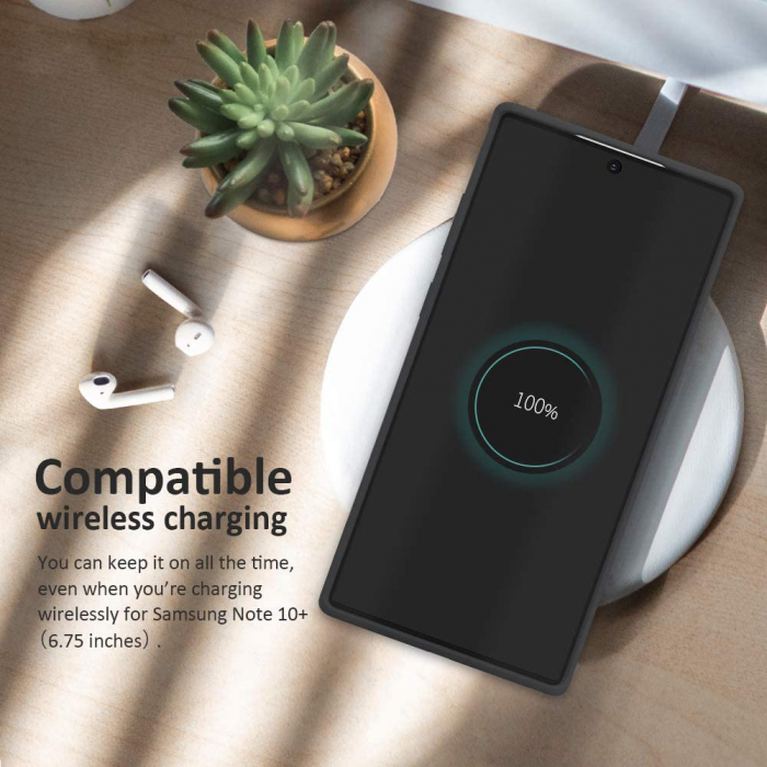 Husa Samsung Galaxy Note 10 Plus, Soft Edge Silicone, Negru [4]