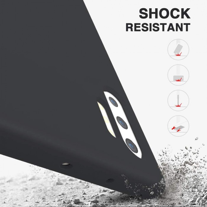 Husa Samsung Galaxy Note 10 Plus, Soft Edge Silicone, Negru [3]