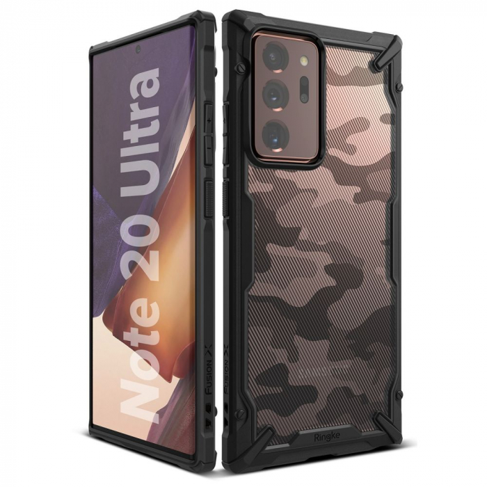 Husa Samsung Galaxy Note 20 Ultra, Ringke Fusion X, Camo Black [4]