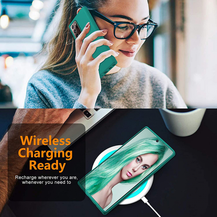 Husa Samsung Galaxy Note 20 Ultra, Soft Edge Silicone, Dark Green [4]