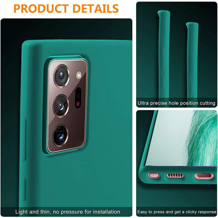 Husa Samsung Galaxy Note 20 Ultra, Soft Edge Silicone, Dark Green [6]