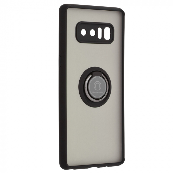 Husa Samsung Galaxy Note 8 cu inel suport stand magnetic, Negru [3]