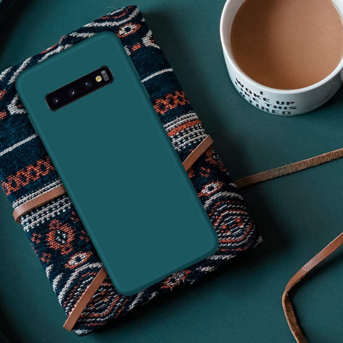 Husa Samsung Galaxy S10+, Soft Edge Silicone, Dark Green [5]