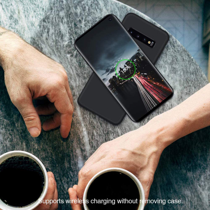 Husa Samsung Galaxy S10+, Soft Edge Silicone, Negru [8]