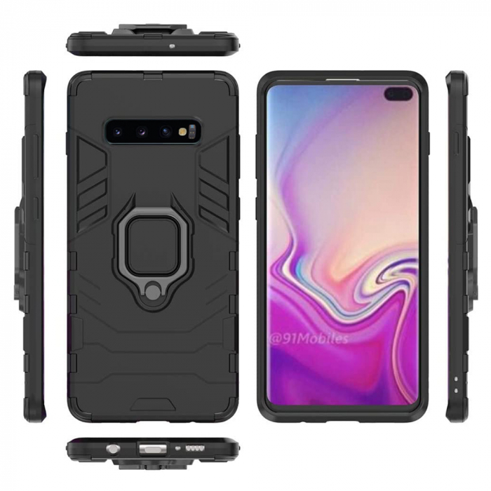 Husa Samsung Galaxy S10+, Techsuit Shield Ring, Negru [12]