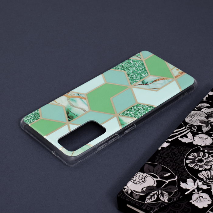 Husa Samsung Galaxy S20 FE, Techsuit Marble Series, Green Hex [5]