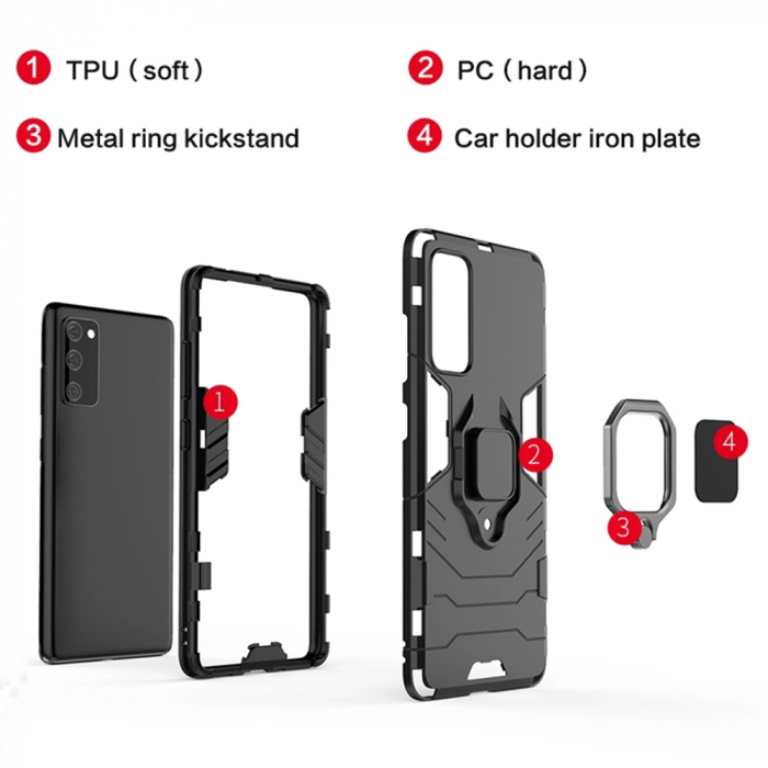 Husa Samsung Galaxy S20 FE, Techsuit Shield Ring, Negru [5]