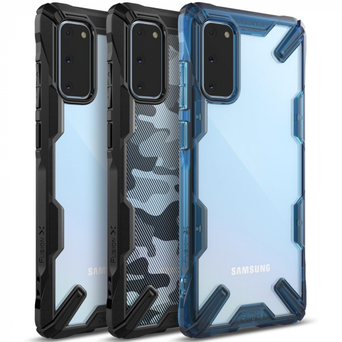 Husa Samsung Galaxy S20, Ringke Fusion X, Camo Black [3]