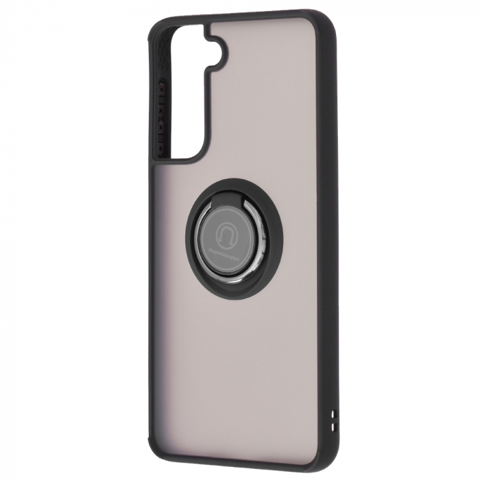 Husa Samsung Galaxy S21 cu inel suport stand magnetic, Negru [3]
