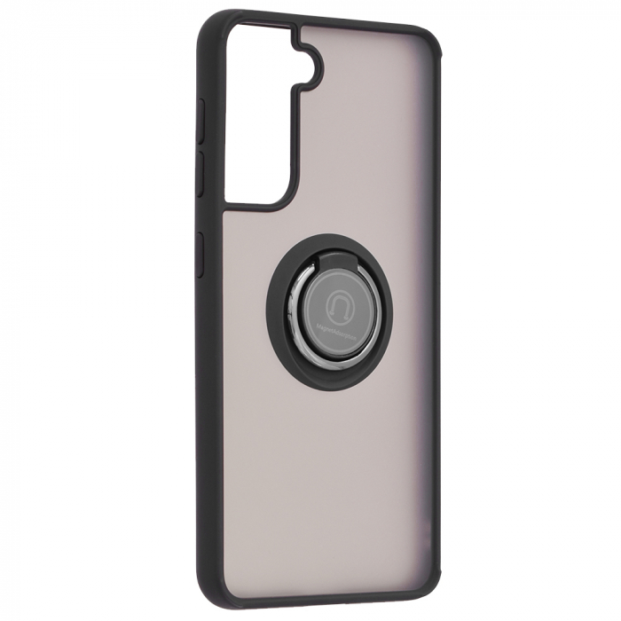 Husa Samsung Galaxy S21 cu inel suport stand magnetic, Negru [5]