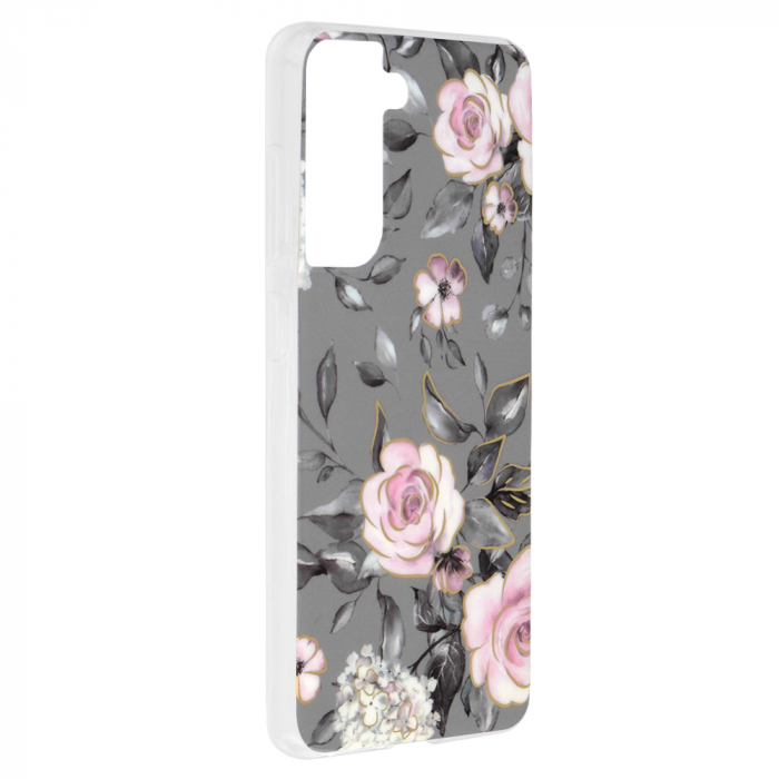 Husa Samsung Galaxy S21 FE, Techsuit Marble Series, Bloom of Ruth Gray [2]