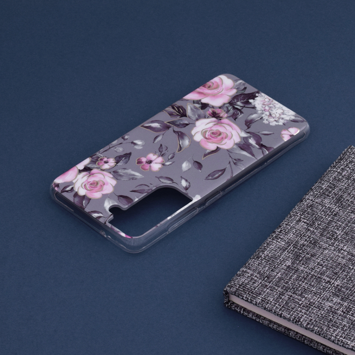 Husa Samsung Galaxy S21 FE, Techsuit Marble Series, Bloom of Ruth Gray [5]