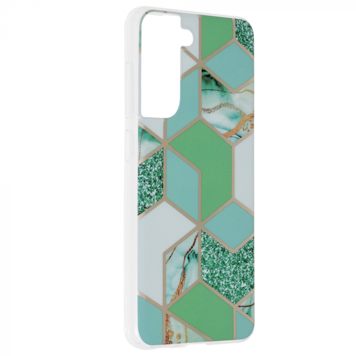 Husa Samsung Galaxy S21 FE , Techsuit Marble Series, Green Hex [2]