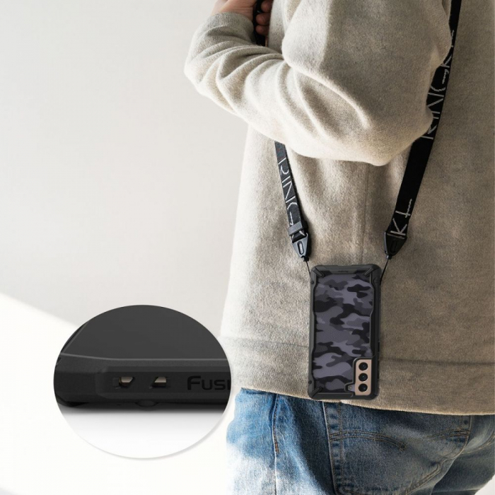 Husa Samsung Galaxy S21 Plus, Ringke Fusion X, Camo Black [3]