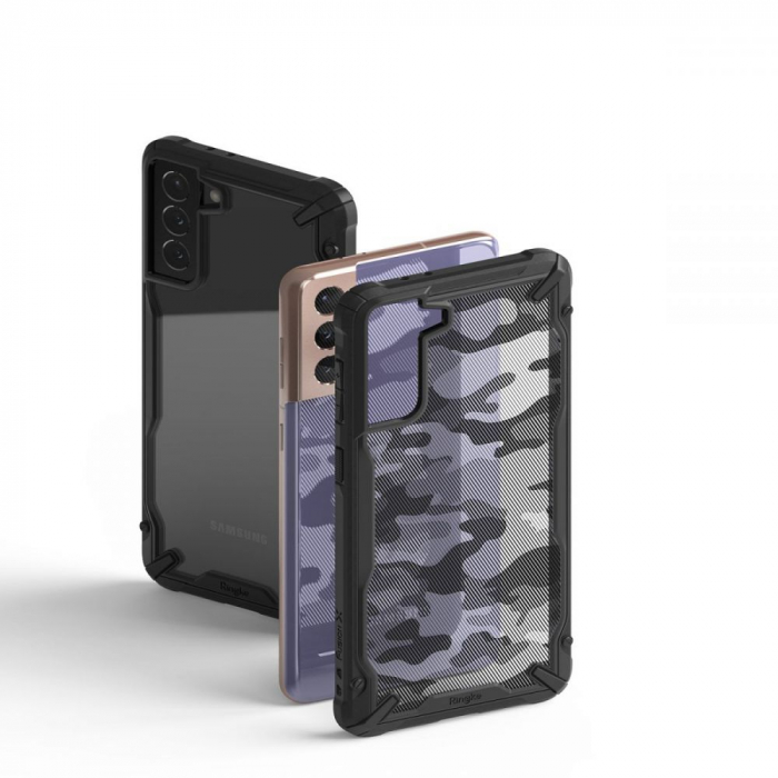Husa Samsung Galaxy S21 Plus, Ringke Fusion X, Camo Black [2]