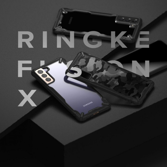 Husa Samsung Galaxy S21 Plus, Ringke Fusion X, Camo Black [8]