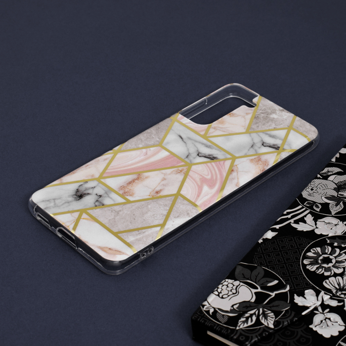 Husa Samsung Galaxy S21 Plus, Techsuit Marble Series, Pink Hex [4]