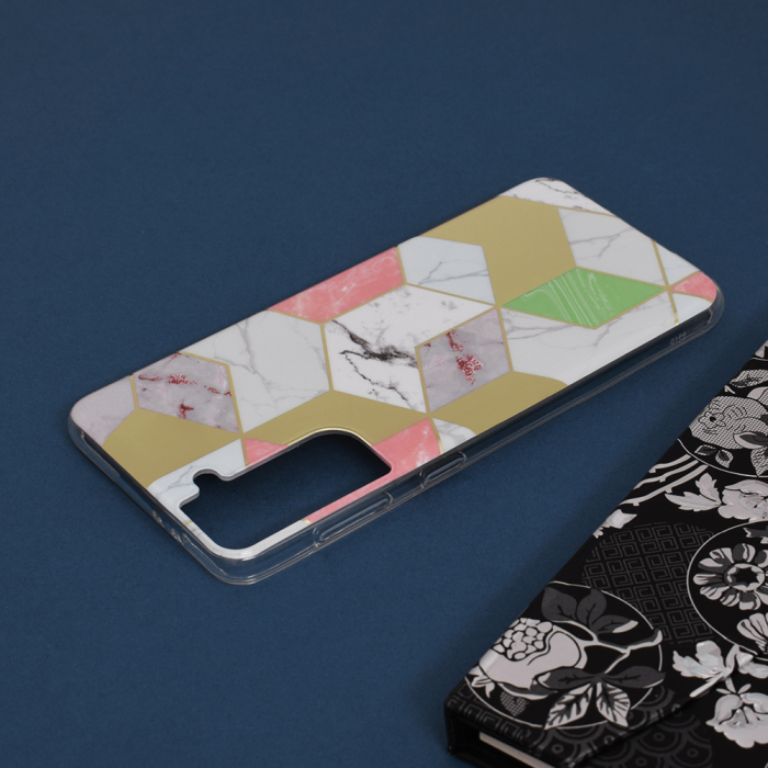 Husa Samsung Galaxy S21 Plus, Techsuit Marble Series, Purple Hex [6]