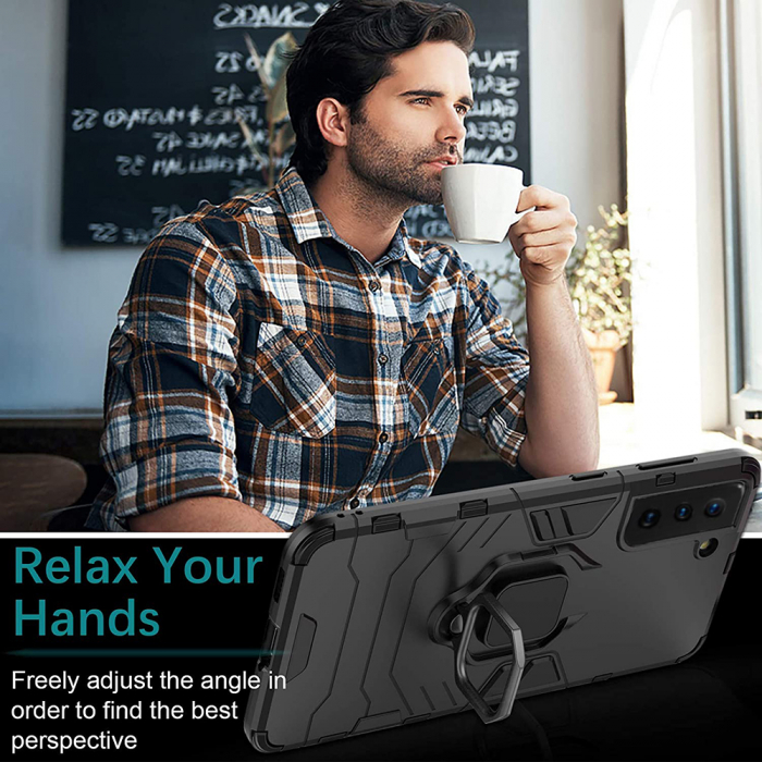 Husa Samsung Galaxy S21 Plus, Techsuit Shield Ring, Negru [6]