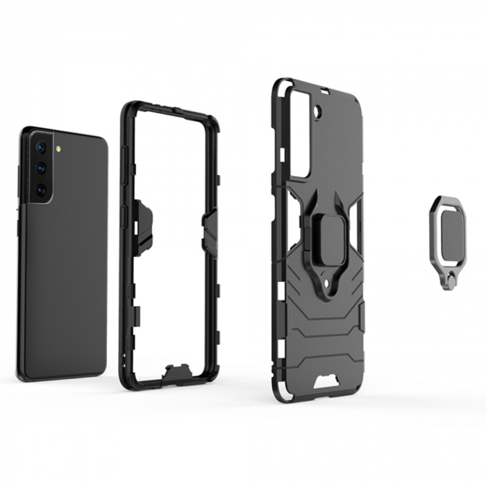 Husa Samsung Galaxy S21, Techsuit Shield Ring, Negru [5]