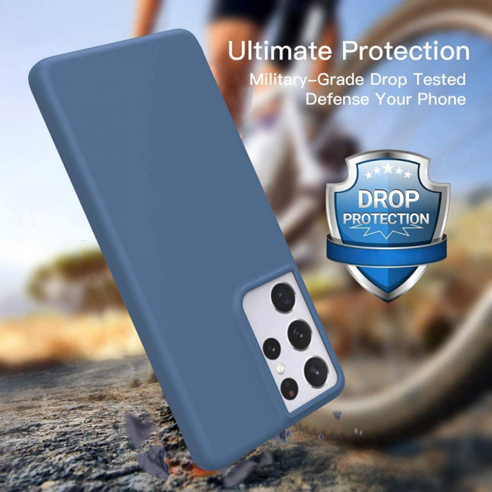 Husa Samsung Galaxy S21 Ultra, Soft Edge Silicone, Denim Blue [3]