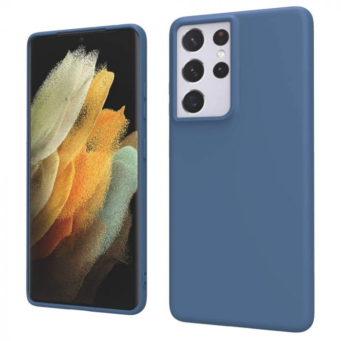 Husa Samsung Galaxy S21 Ultra, Soft Edge Silicone, Denim Blue [4]