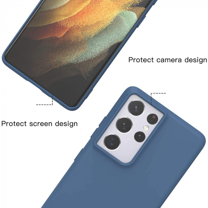 Husa Samsung Galaxy S21 Ultra, Soft Edge Silicone, Denim Blue [6]