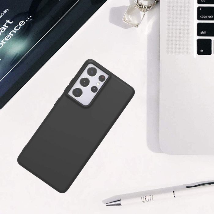 Husa Samsung Galaxy S21 Ultra, Soft Edge Silicone, Negru [8]