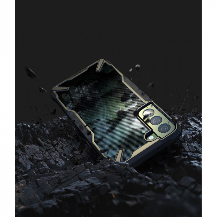 Husa Samsung Galaxy S22 Plus, Ringke Fusion X, Camo Black [4]