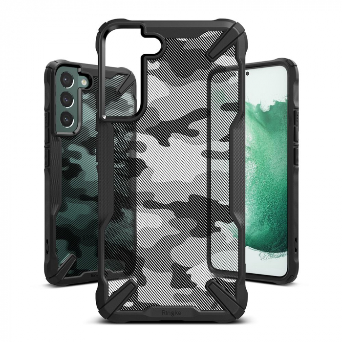 Husa Samsung Galaxy S22 Plus, Ringke Fusion X, Camo Black [3]