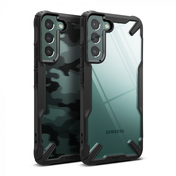 Husa Samsung Galaxy S22 Plus, Ringke Fusion X, Camo Black [7]