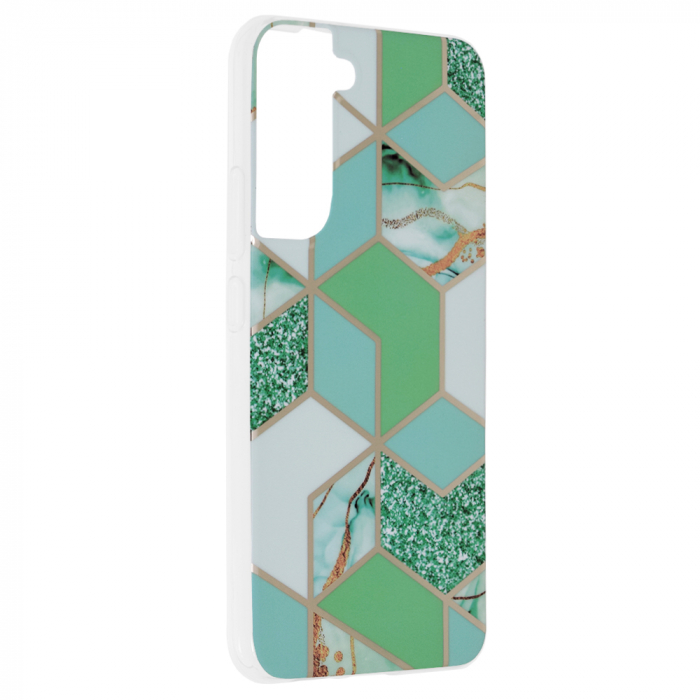 Husa Samsung Galaxy S22 Plus, Techsuit Marble Series, Green Hex [2]
