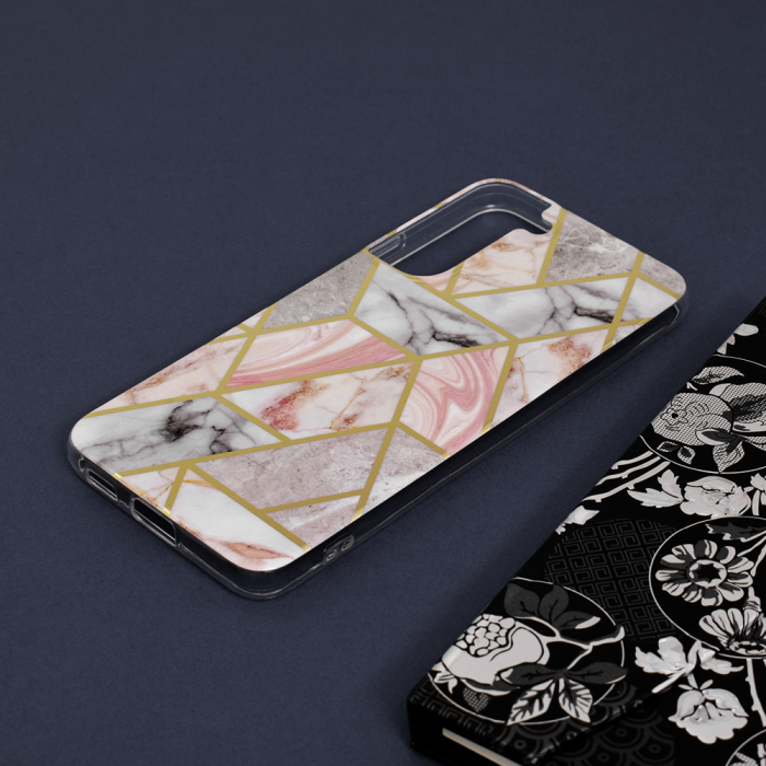 Husa Samsung Galaxy S22 Plus, Techsuit Marble Series, Pink Hex [4]