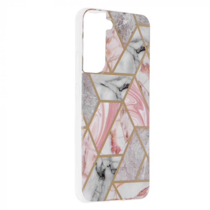 Husa Samsung Galaxy S22 Plus, Techsuit Marble Series, Pink Hex [2]