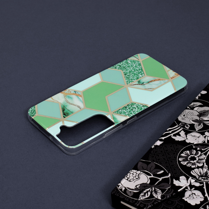 Husa Samsung Galaxy S22, Techsuit Marble Series, Green Hex [5]