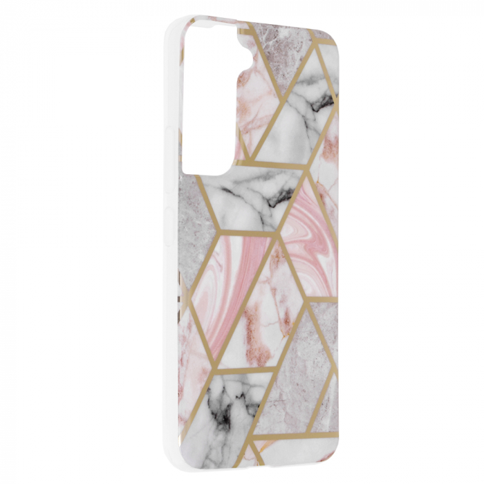 Husa Samsung Galaxy S22, Techsuit Marble Series, Pink Hex [2]