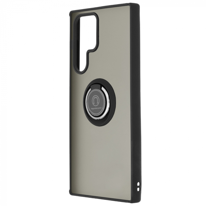 Husa Samsung Galaxy S22 Ultra cu inel suport stand magnetic, Negru [2]