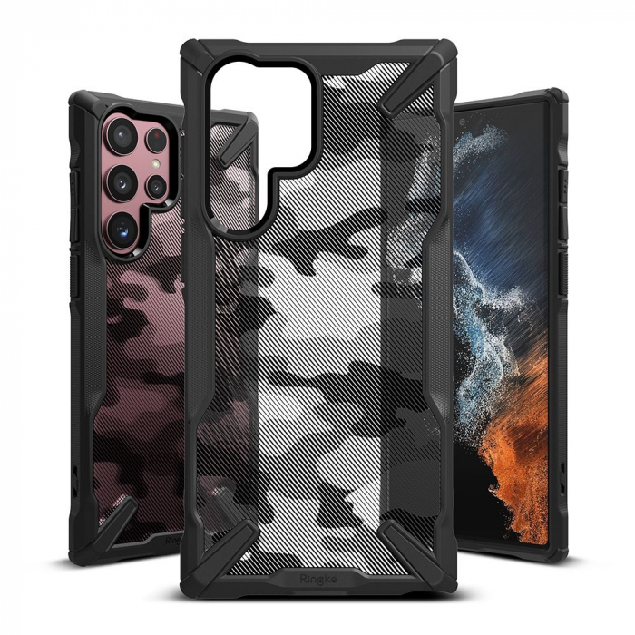 Husa  Samsung Galaxy S22 Ultra, Ringke Fusion X, Camo Black [5]
