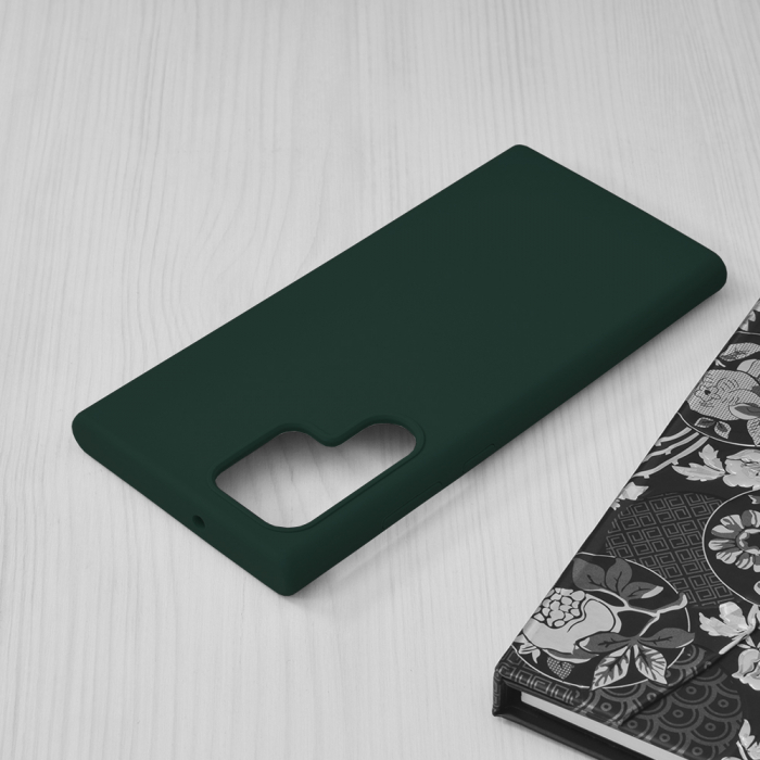 Husa Samsung Galaxy S22 Ultra, Soft Edge Silicone, Dark Green [3]