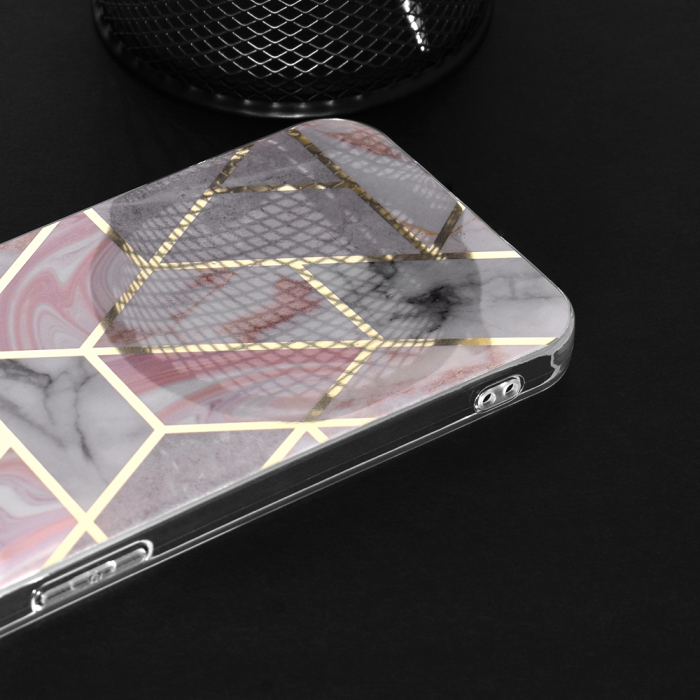 Husa Samsung Galaxy S22 Ultra, Techsuit Marble Series, Pink Hex [6]